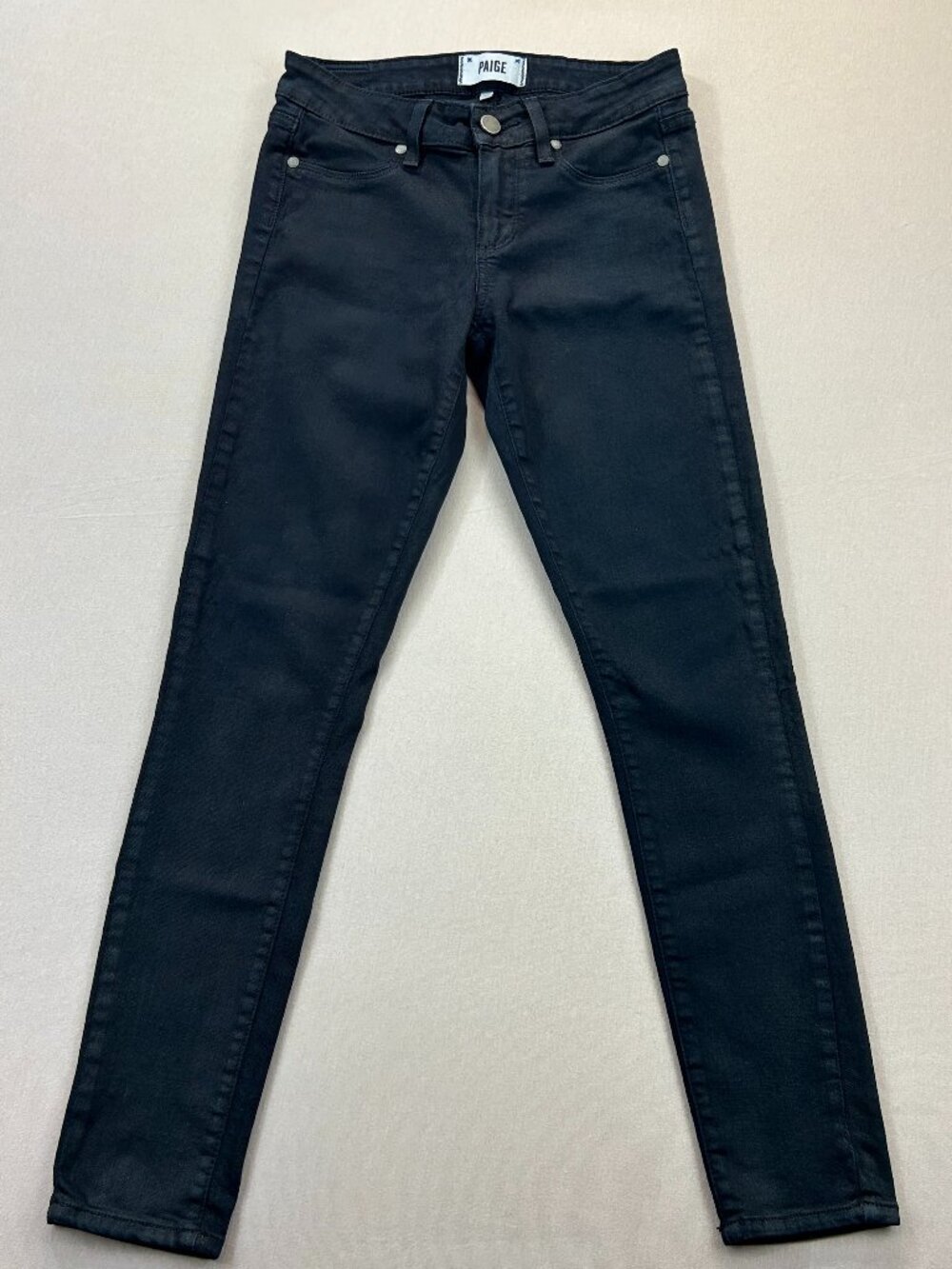 Paige Verdugo Ankle Jeans Womens Size 25 Black Denim Low Rise Stretch